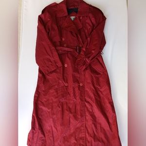 Vintage Amanda Smith black and red gingham raincoat with flaws